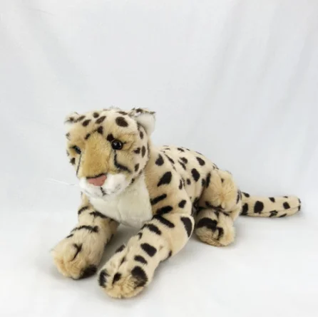 Simulation Large Plush Cheetah Panther Stuffed Leopard Toys Free Sample Jungle Stuffed Cute Leopard Plush Animal KidsToy
