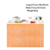 Faldón de mesa naranja fluorescente de 75*275 cm