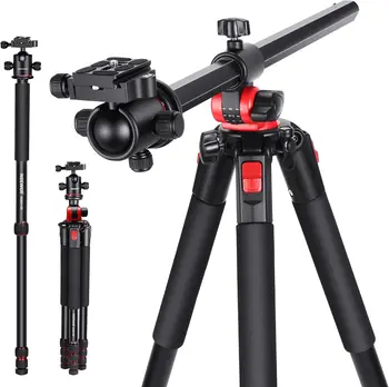 NEEWER 72 inch Camera Tripod Monopod with Center Column and Ball Head Aluminum, Arca Type QR Plate, Bag, Horizontal Tripod