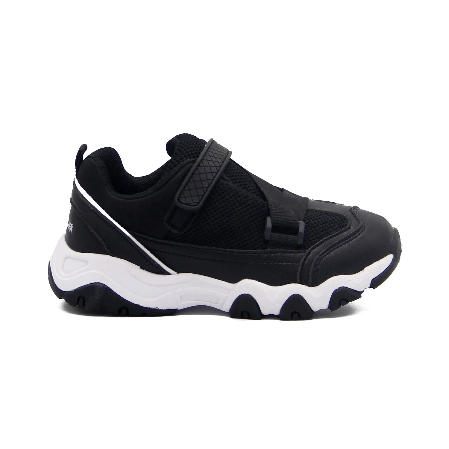 Factory Custom Black Breathable Strap Children Shoe Soft Lightweight Mesh Loafers Designer Walking Casual Sport Shoes for Kids