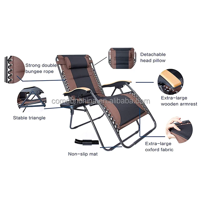 Factory Outdoor Folding Garden Padded Recliner Zero Gravity Chair