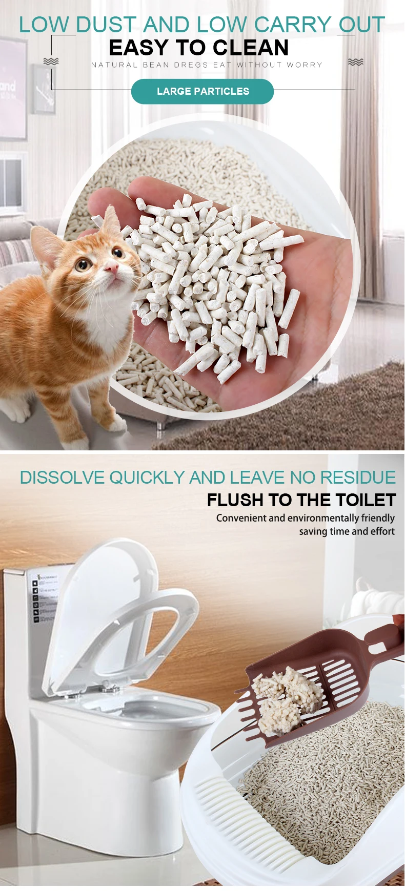 High Quality Flushable Pet Tofu Cat Litter 100 6l Natural Tofu Cat