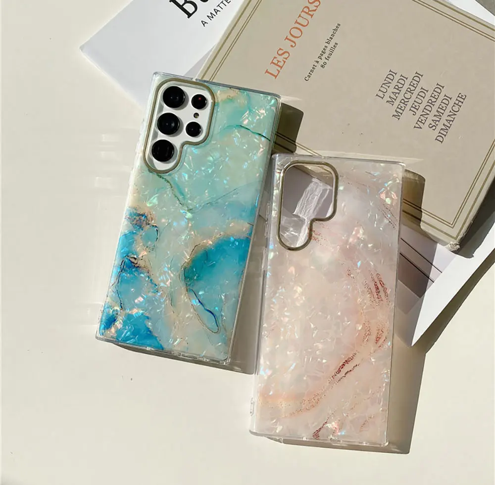 Imd Phone Case For Galaxy S24 S24+ S23 S23+ S22 S22+ Ultra Fe 5G Plating Cases Luxury Electroplate Marble Iphone Sjk162 Laudtec details