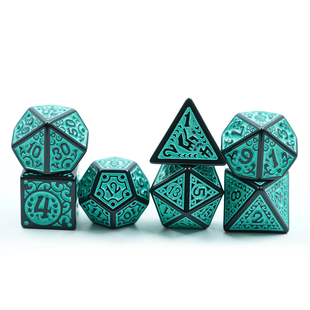 set da 7 pezzi/set Comfortevole set di dadi acrilici multicolore per giochi DND, uso familiare e da bar