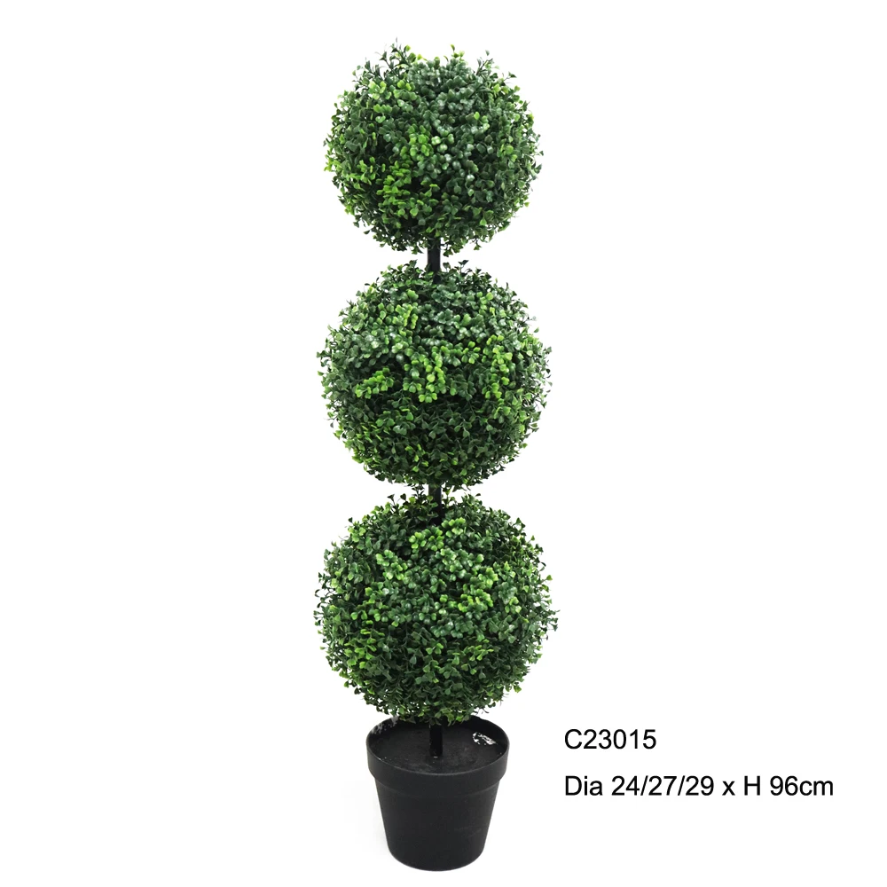 Alibaba.com: Triple Balls Topiary Buxus Shrub, Artificial Plastic UV  Boxwood, PE Material Garden Decoration, image size:1000x1000