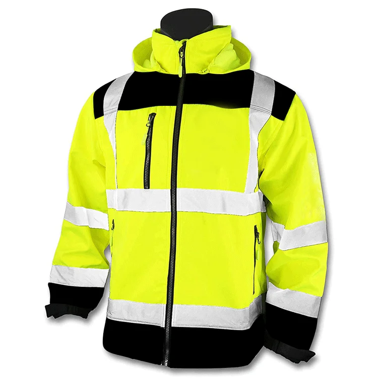 Waterproof Lightweight SoftShell Reflective Hi Vis Construction Safety Jacket