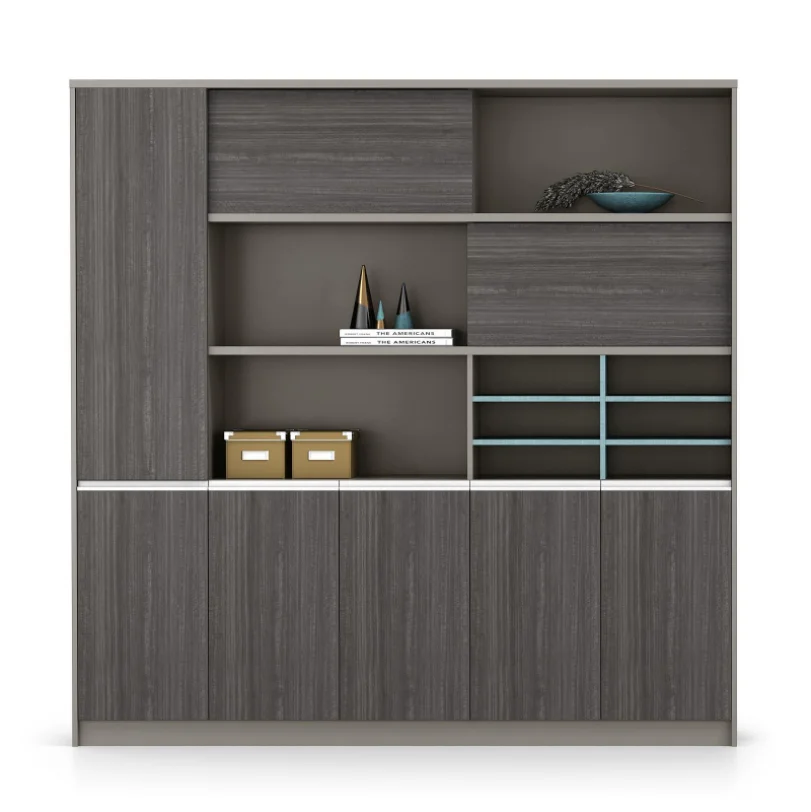 Wooden Five Layer Bookshelf High Cabinet Office File Cabinet