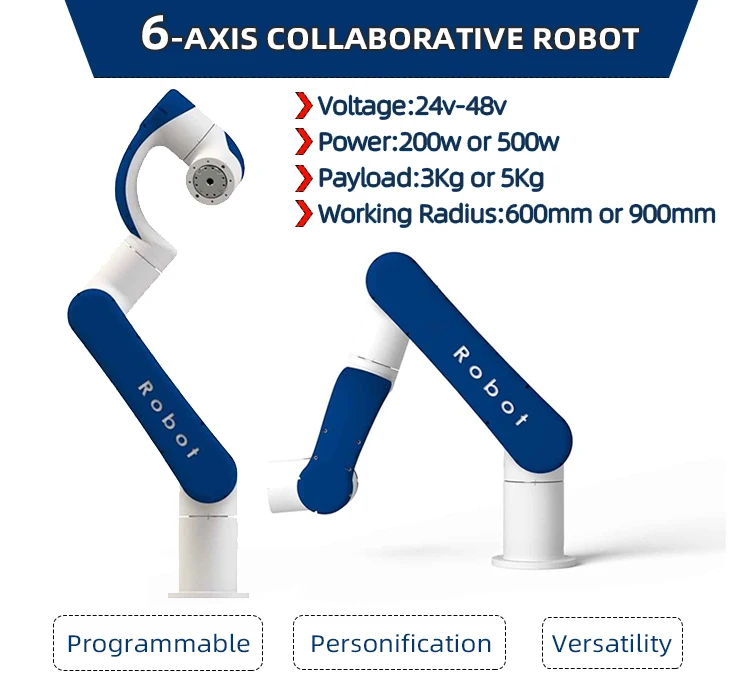 Jupiter 6 Axis Robot Collaborative Robot Payload 3kg 5kgs 24v-48v 200w ...