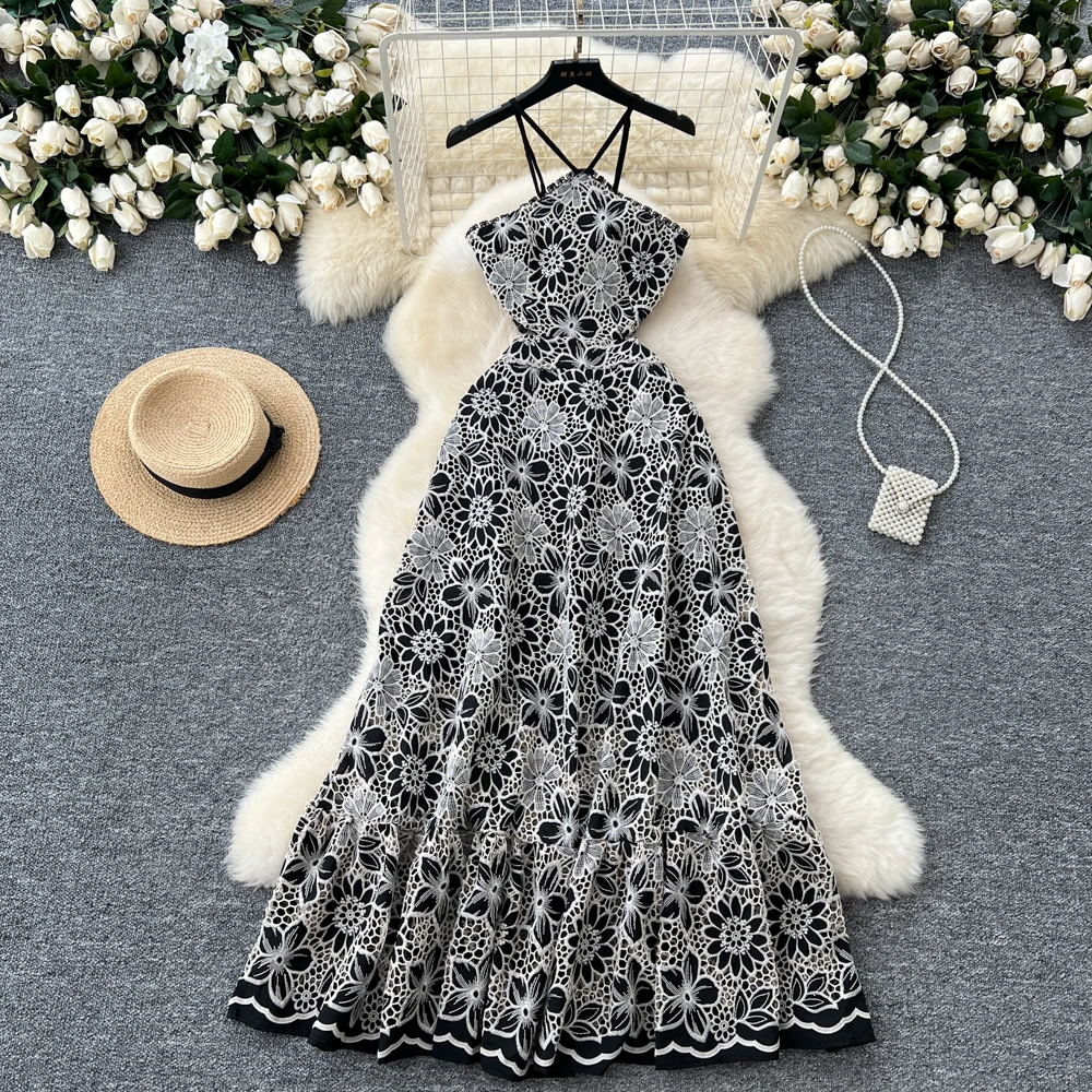 socialite embroidered maxi dress Luxury Floral Sequin Skirt Dress for Women in the Middle East