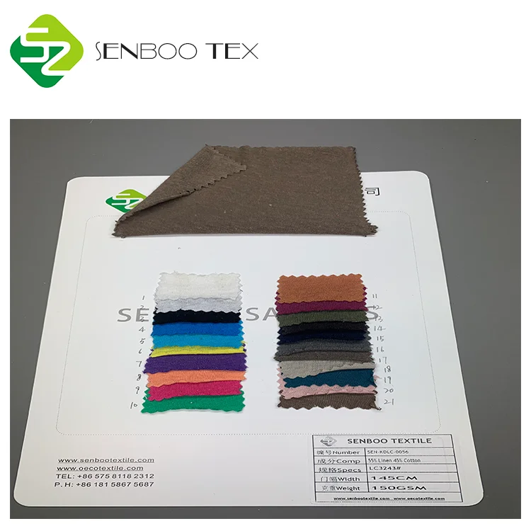 Sustainable 100 Linen Knitted Linen Single Jersey Fabric For Tshirt