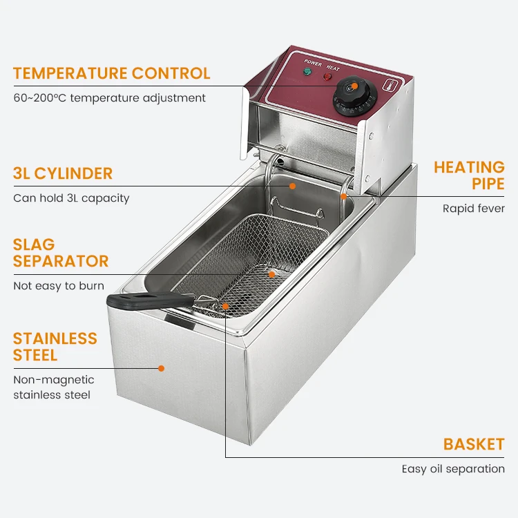 Hot Selling Commercial Stainless Steel Deep Fryer General Electric Deep