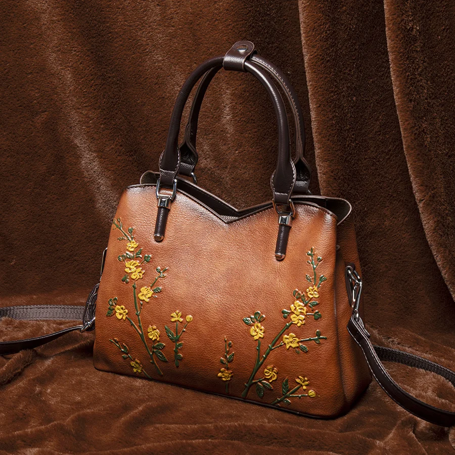 Elite Retro Floral Luxury Tote & Crossbody Bag