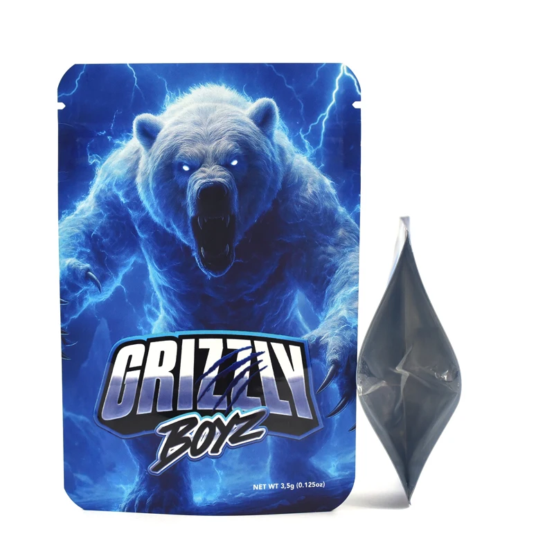 Custom Printed Candy Gummies Packaging Smell Proof Doypack Resealable Aluminum Foil Mylar Ziplock Bag 3.5g 7g 14g 1LB