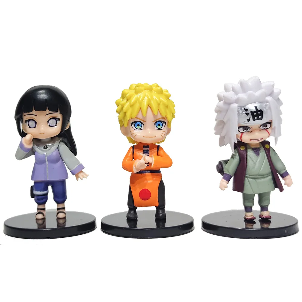 Anime Naruto Shippuden Figuras de PVC Brinquedos, Hinata, Sasuke