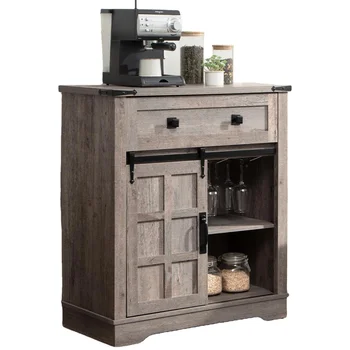 Side Panel Buffet Cabinet Sideboard with Storage and Drawers Coffee Bar Cabinet, Serving  Storage Cabinet for Dining Room