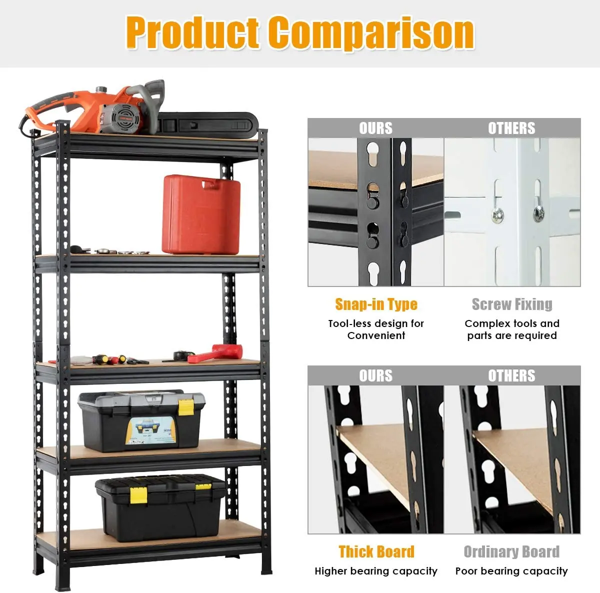 Metal Garage Shelving Heavy Duty Shelves Basement Shelving Unit Steel ...