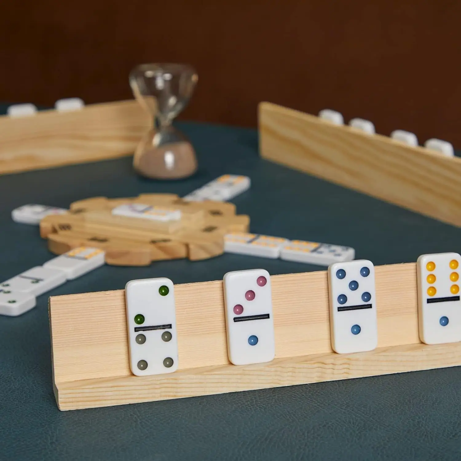 Domino Racks Set Of 8, Mexican Train Dominoes Trays, Wooden Domino Holders For Mexican Train Chickenfoot Combo Mahjong And Other Dominoes Games1397 X 2 X 118 Inches Dominoes Not Included