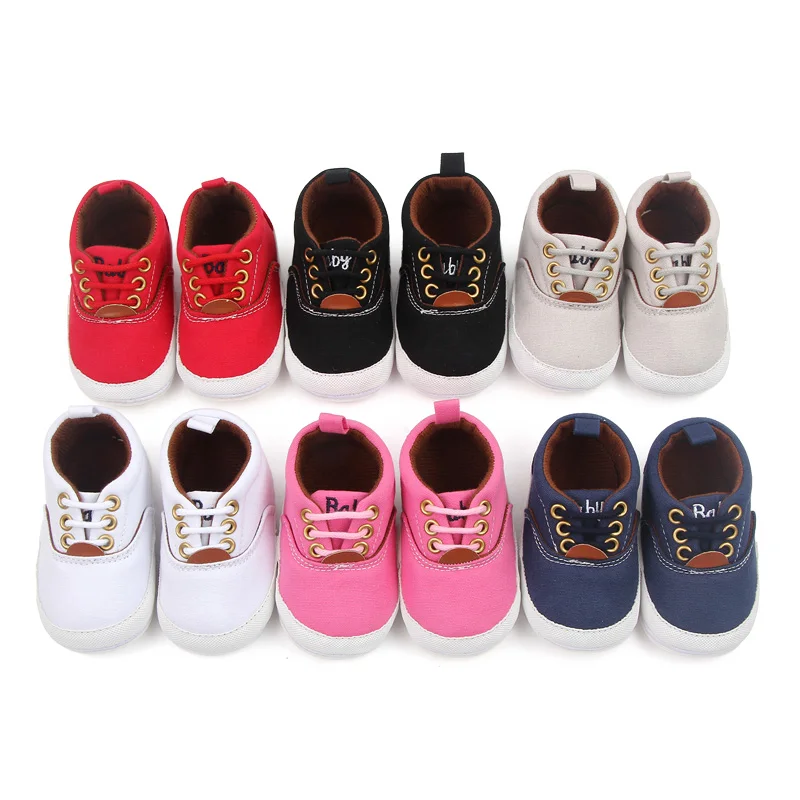 2022 Spring Autumn Solid Baby Sneakers for Boys and Girls Canvas Toddler Casual Shoes supplier
