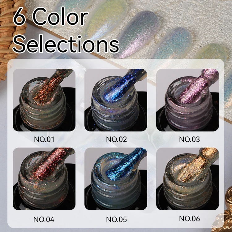 Fashion Gel Nail Polish Set 6 PCS 10ml Shimmer Glitter Soak Off Gel Varnish UV Gel Nail Polish Kit factory