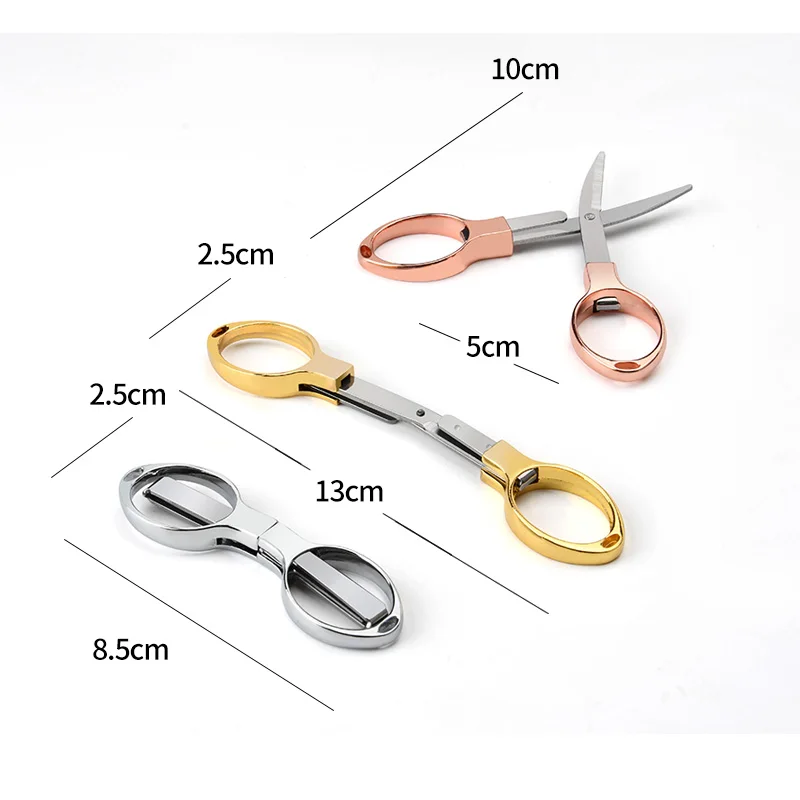 Small Folding Scissors Portable Mini Scissors Stainless Steel Stretch Travelling Cutting Tool
