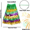 Multi-layered Purple-Gold-Green Tinsel Cape