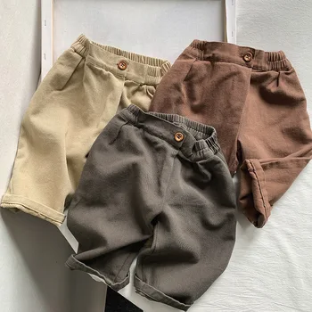 2025 Autumn and Winter Baby Pants Korean Style Kids Clothing Casual Straight Pant Pure Color Loose Fit-New Baby Trousers
