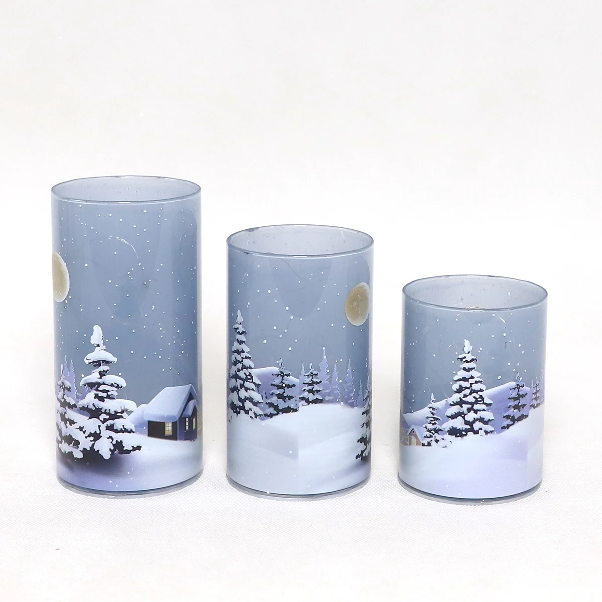 sublimation christmas decorations 100mm frosted christmas ornament empty candle jars birthday candles