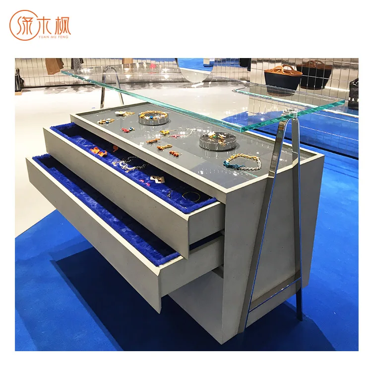 High End Golden Retail Display For Jewelry Furniture Showroom