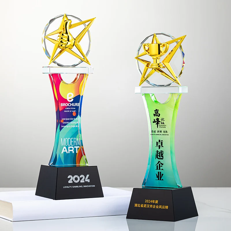 product small bridge hot products colored hand carved marathon running memorial gifts k9 glass crystal award trophie-39