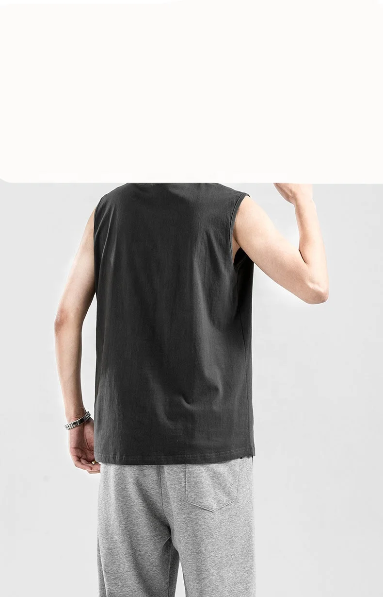 JL0919B High Quality Muscle Fit Cotton Ribbed Tank Top Men Gym Workout Men’s Ribbed Tank Top