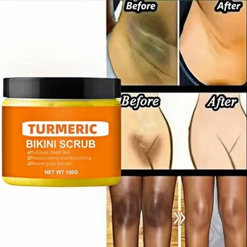 High quality bikini underarm Exfoliator turmeric whitening scrub deep cleanseing kojic acid body scrub