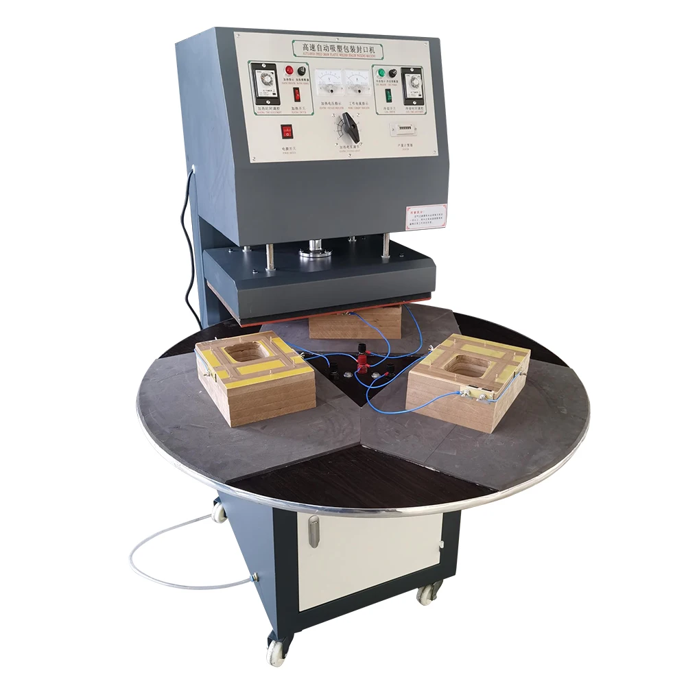 BS-3180 Toothbrush Micro Sd Card Blister Packing Machine with Rotating Table,PVC with Paper Card Blister Sealing Machine