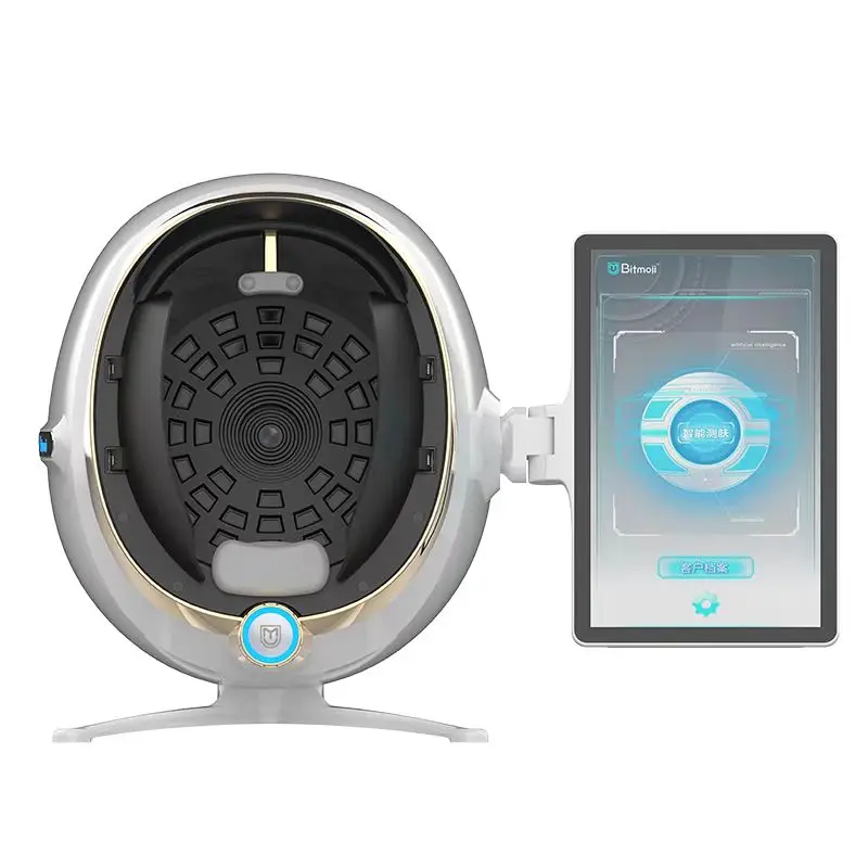 2023 AI Intelligent Image Skin Analyzer 8 Lights Max and Plus High Pixel Skin Age Detector Magic Mirror 3D Instrument