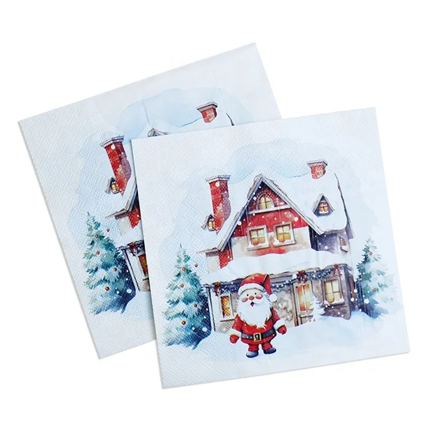 Пользовательские OEM ODM 20 шт. в коробке 2-3 слоя декоративные цветные печатные бумажные салфетки сложенные Коктейльные салфетки