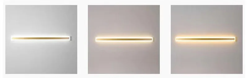 Nordic Linear Wall Light Waterproof Outdoor Porch Garden LED Wall Sconces Lighting Minimalist Long Strip Wall LampsH