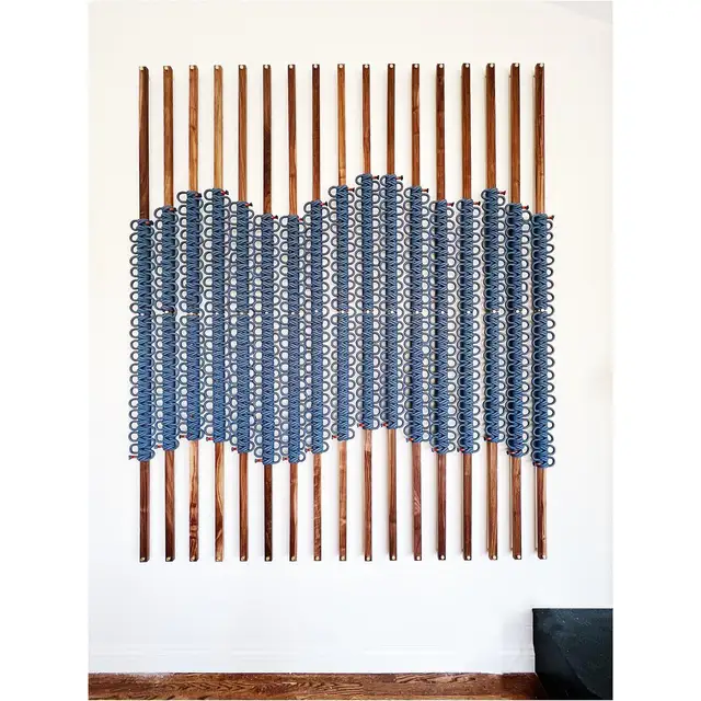 Large Creative Blue Macrame Commercial Space Wall Art Project Decor Handmade Artwork Knitting Cotton Hanging Tapestry EH2502048