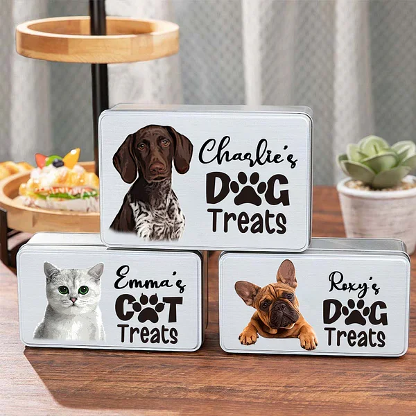 Custom Airtight Dog Treat Storage Metal Round Tin Cat Dog Packaging