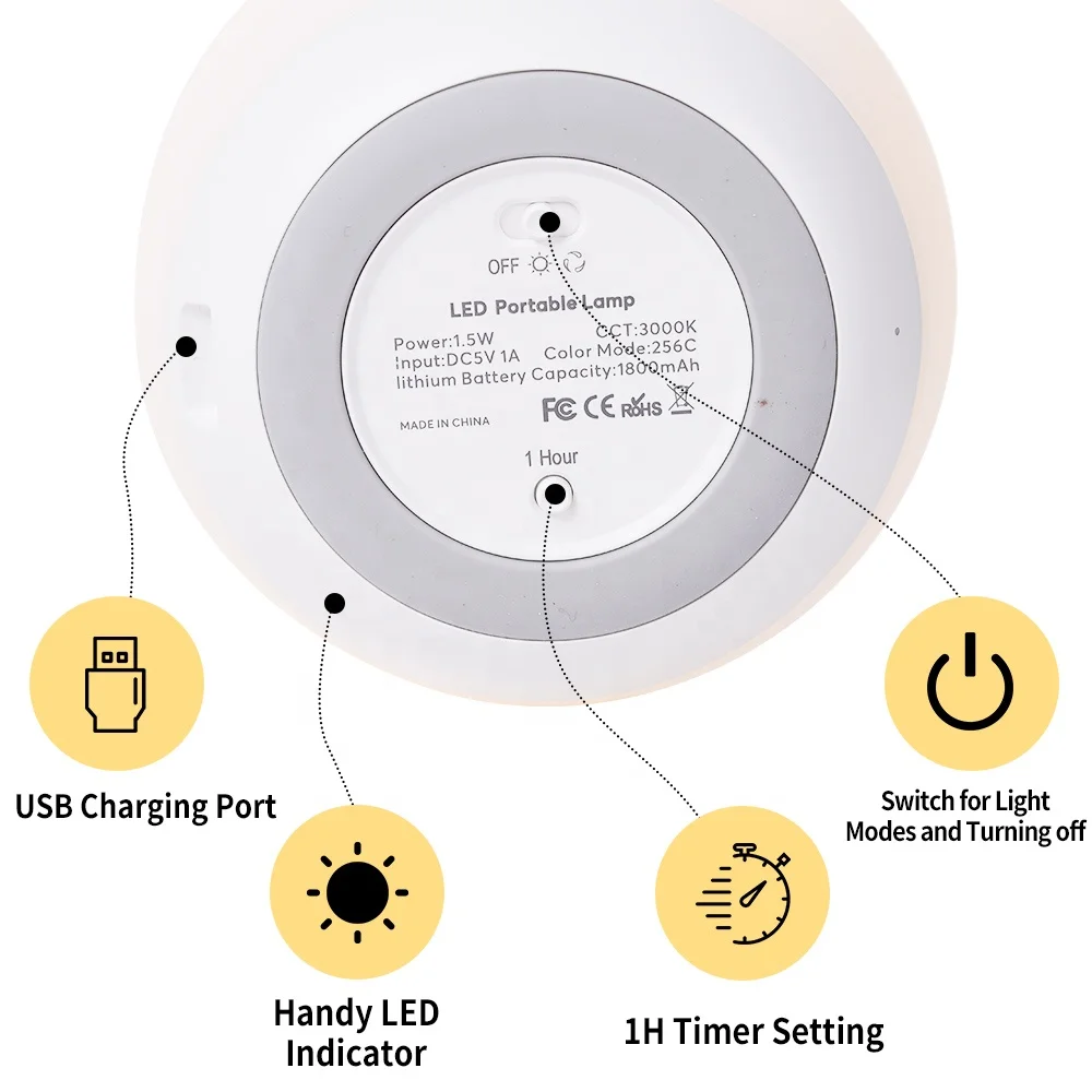 Night Light for Kids with Color Changing Mode and Dimming Function Rechargeable Baby Egg Night Light