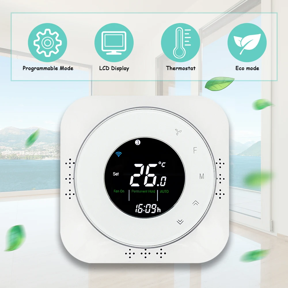 Programmable 24v Smart Thermostat,Heat Pump 24v Wifi Temperature