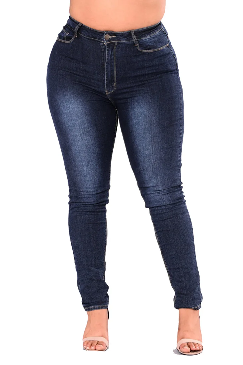 Private Label Plus Size Women's Jean Trousers Straight Leg Blue Loose ...