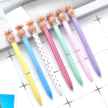 Wholesale Custom Printed 1.0mm Writing Width Pineapple Sports Ballpoint Pen New Business Gift for Hotel Advertising Metal Pen