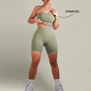 OEM Custom Eco-Friendly Active Sports Women's Fitness Bra Breathable Lightweight Yoga Wear Reversible Print Pattern Plus Front