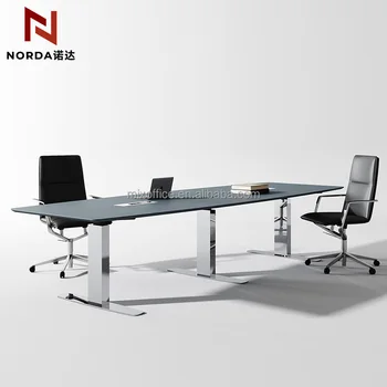 Electric Lifting Height Study Table Legs Office Furniture Manufacturer Motors Height Adjustable Standing Conference Table