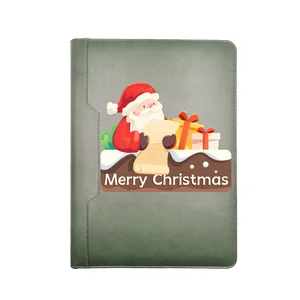 Merry Christmas Doje Simple Spiral A4 Notebook with Soft Thick Leather Cover 80 Sheets for Promotion