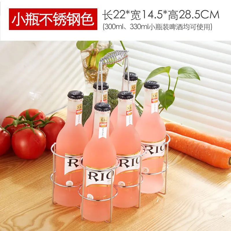 Factory Direct Iron Wire Wine Rack Portable Display Cans Wine Beer Bottle Basket