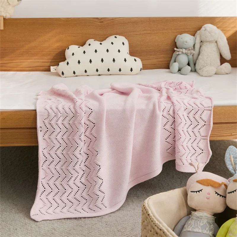 2024 New Arrival  Accept Custom 100% Cotton Knitted Throw Baby Blanket For Toddler OEKO-TEX SYHPPF manufacture