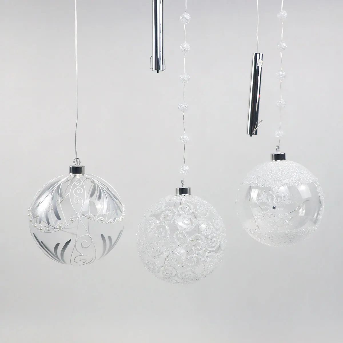 clear hanging glass balls ornaments transparent glass led christmas glass ball 80mm babule