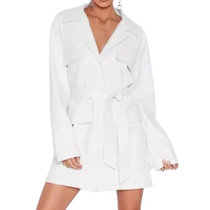 Fashion New Arrival Short Trench Coat Multi-Pocket Ladies Jacket High Quality Custom White Trench Coats for Women