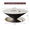 Table basse soucoupe volante avec plateau en ardoise, 90 x 90 x 34 cm.