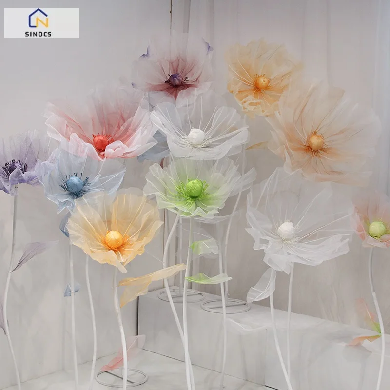 Hot Selling Organza Artificial Flowers For Wedding Decoration And Party